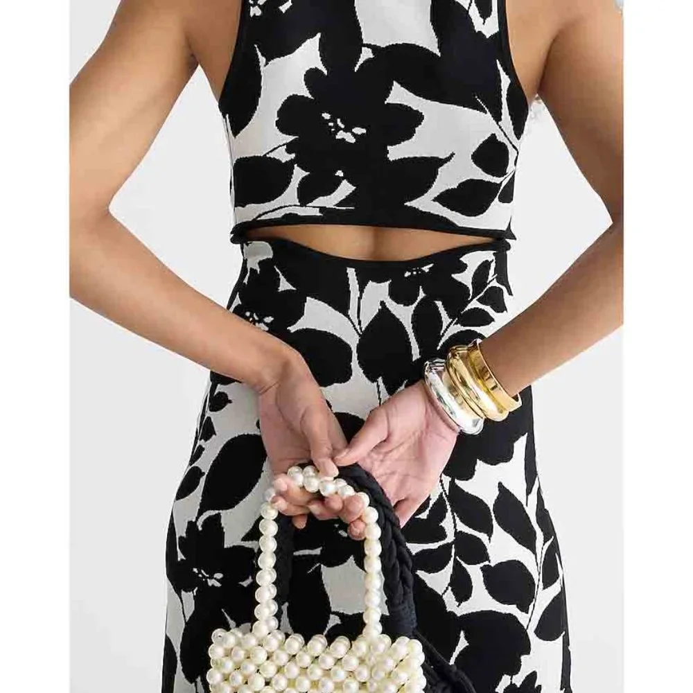 NWT J. Crew Floral Jacquard Sleeveless Sweater Dress size M